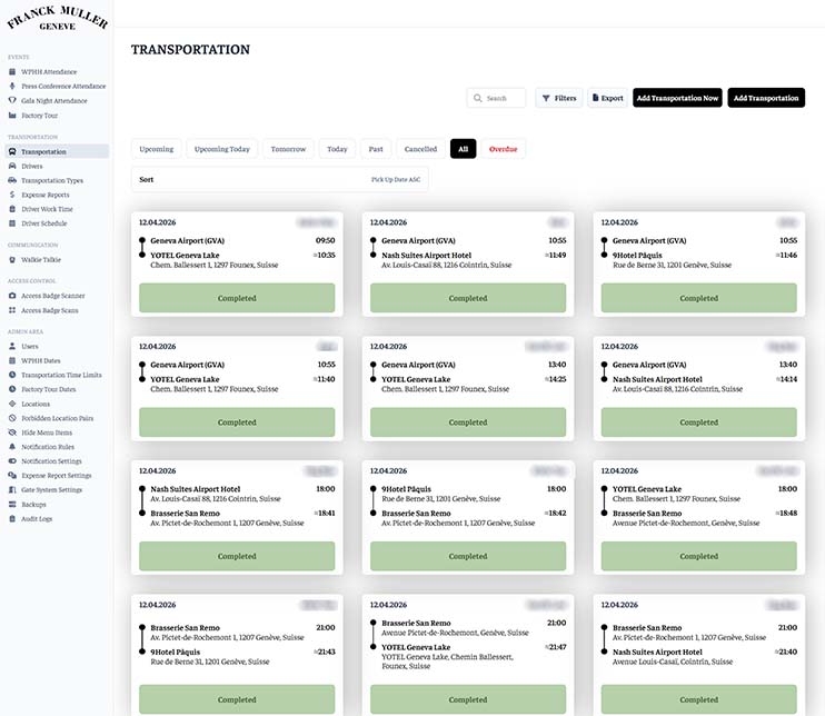 World Presentation of Haute Horlogerie Event Operations Platform